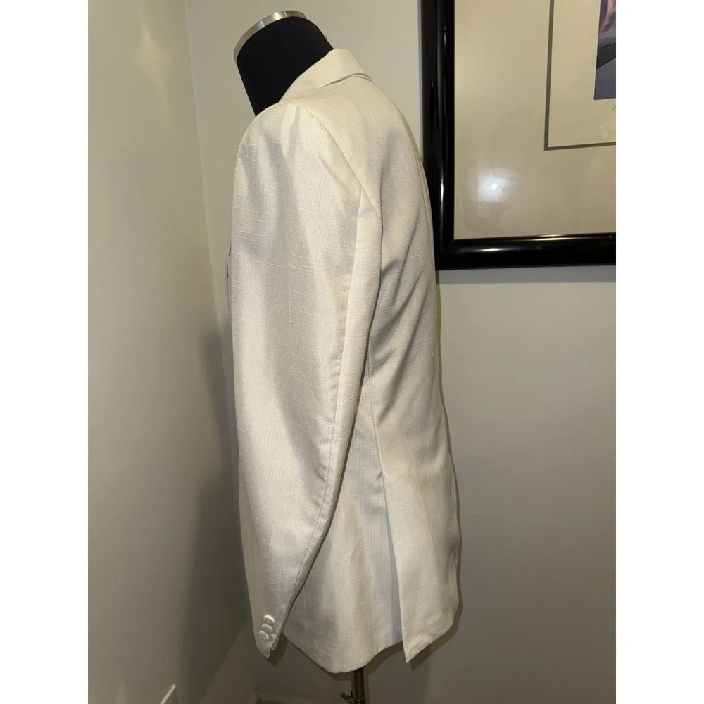 Primo White Mens Silk Blazer USA Made Size 40R - Picture 7 of 10